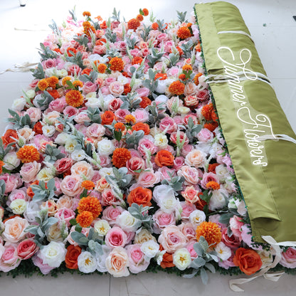 Summer Flower CB-463 8ft*8ft Cloth Back Artificial Flower Wall Roll up Fabric background