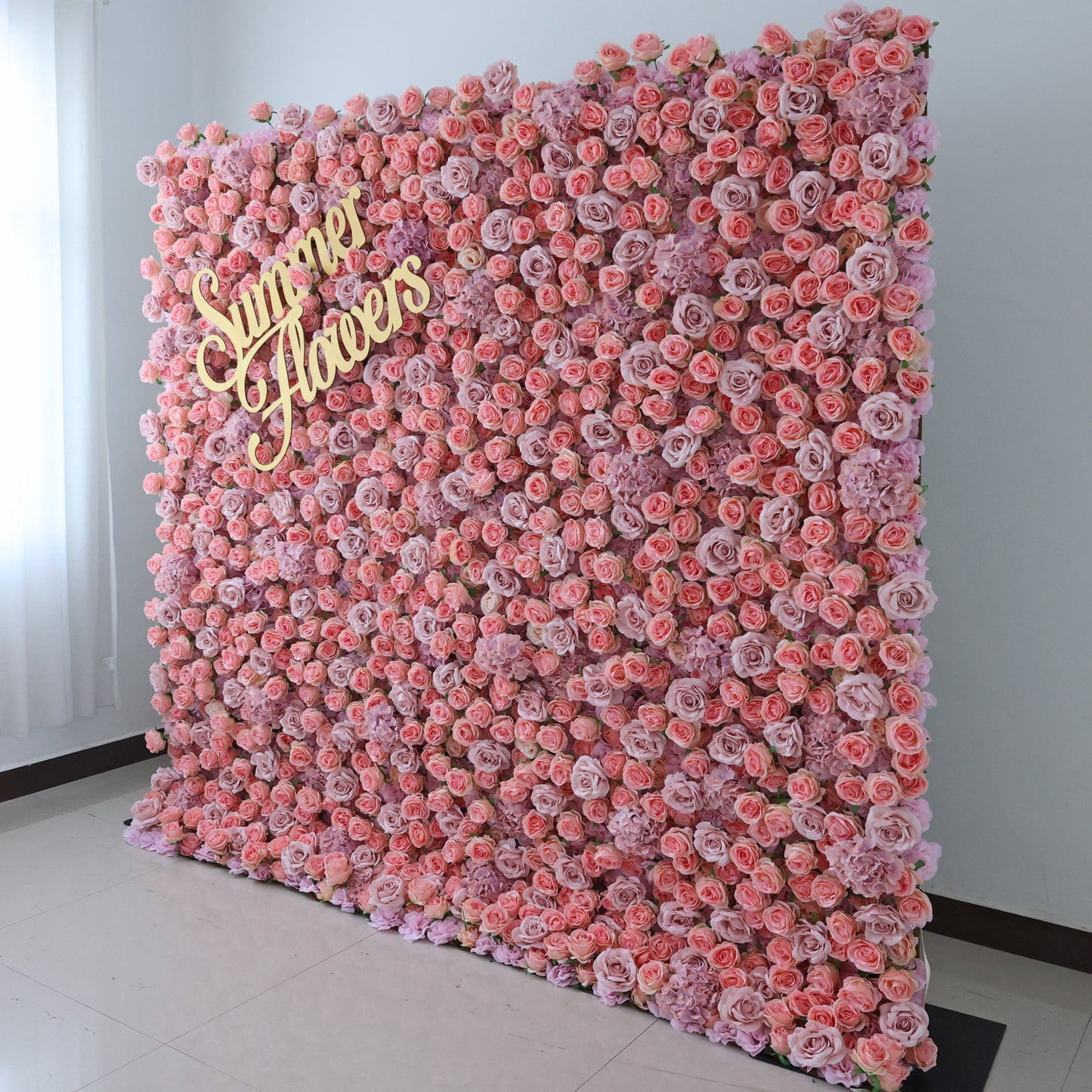 Summer Flower CB-471 8ft*8ft Cloth Back Artificial Flower Wall Roll up Fabric background
