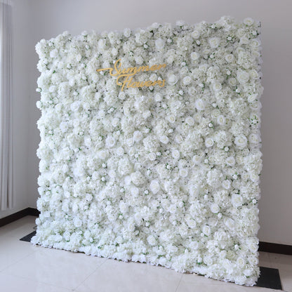 Summer Flower:CB-157 8ft*8ft Cloth Back Roll up Fabric Artificial Flower Wall Backdrop