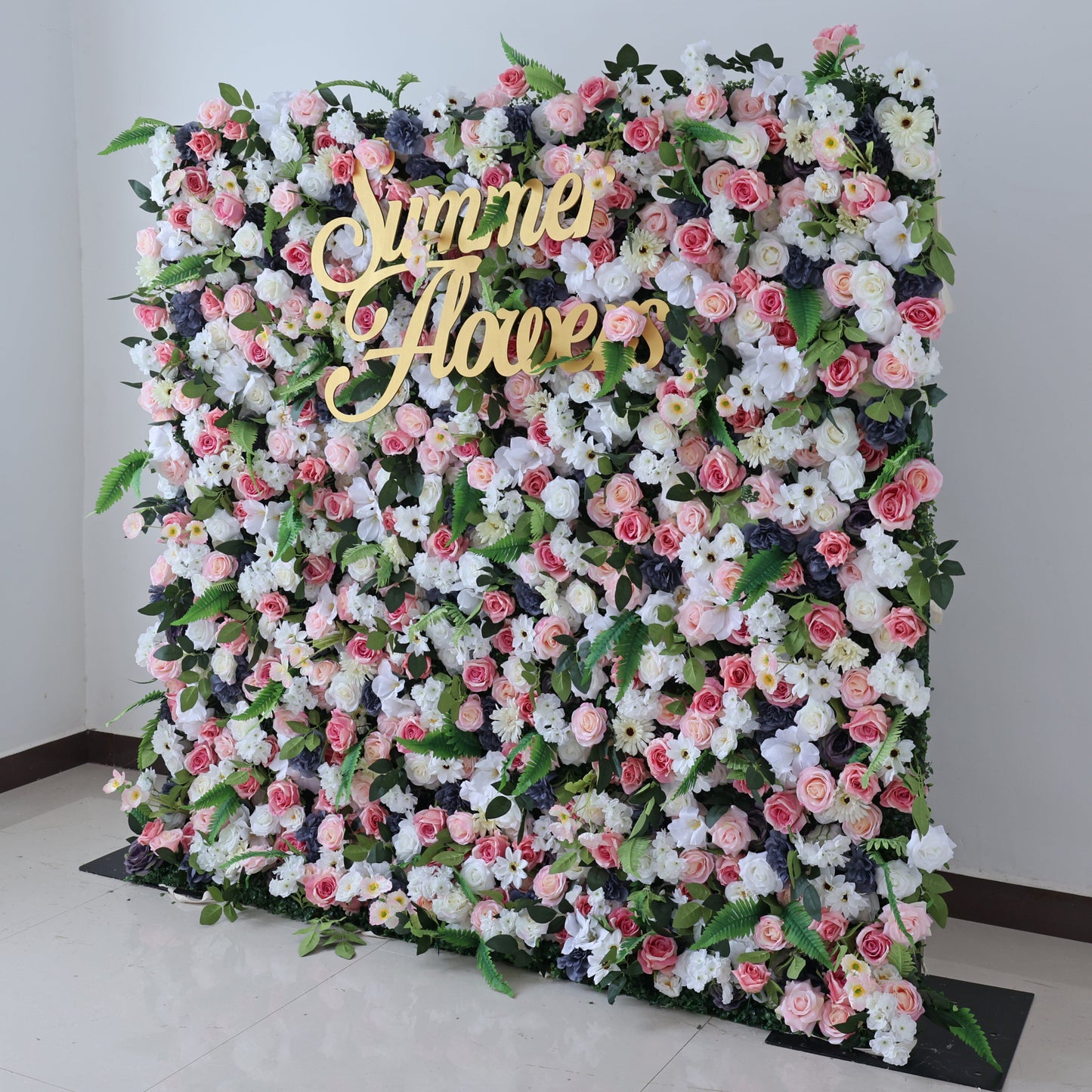 Summer Flower CB-466 8ft*8ft Cloth Back Artificial Flower Wall Roll up Fabric background