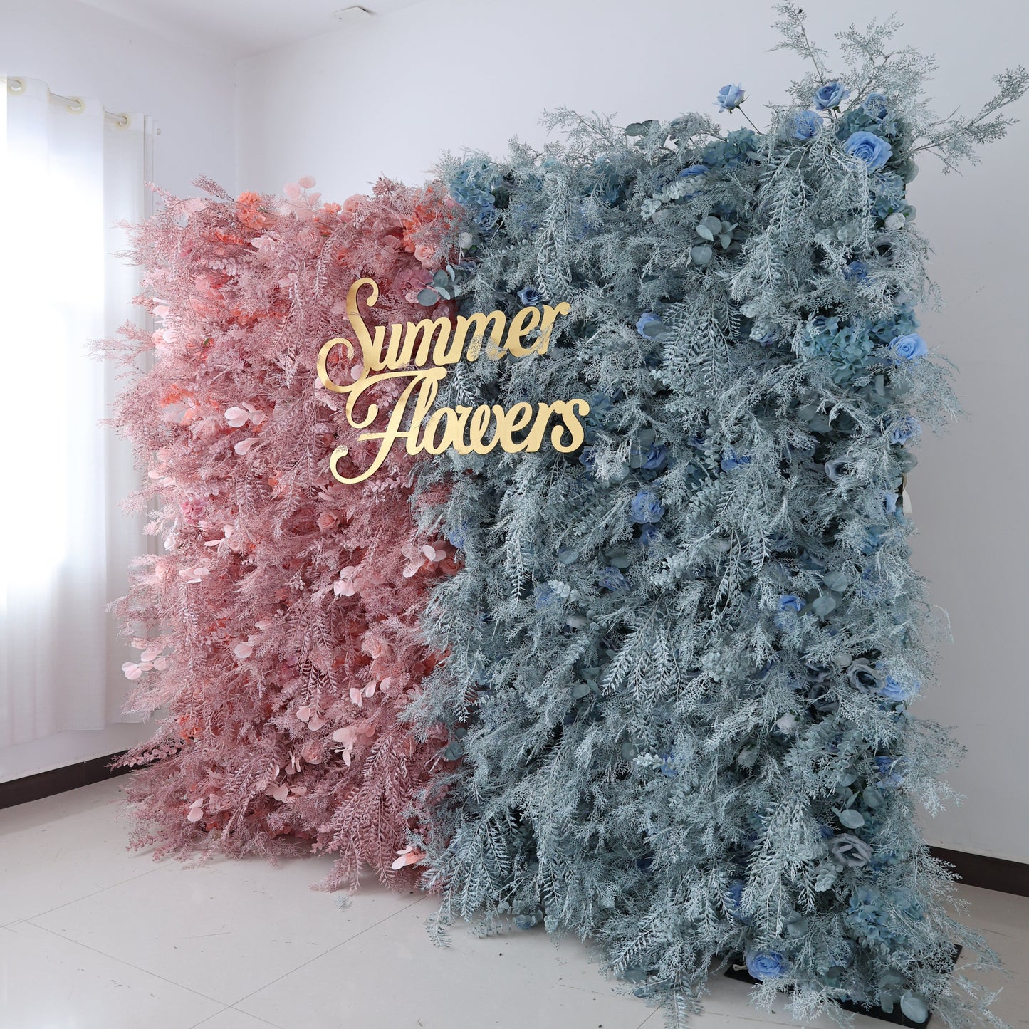Summer Flower CB-468 8ft*8ft Cloth Back Artificial Flower Wall Roll up Fabric background