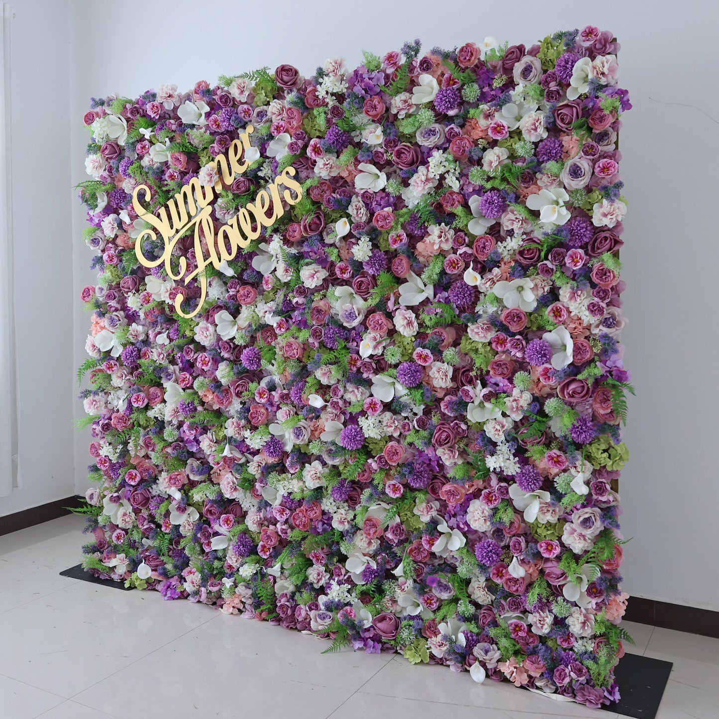 Summer Flower CB-472 8ft*8ft Cloth Back Artificial Flower Wall Roll up Fabric background