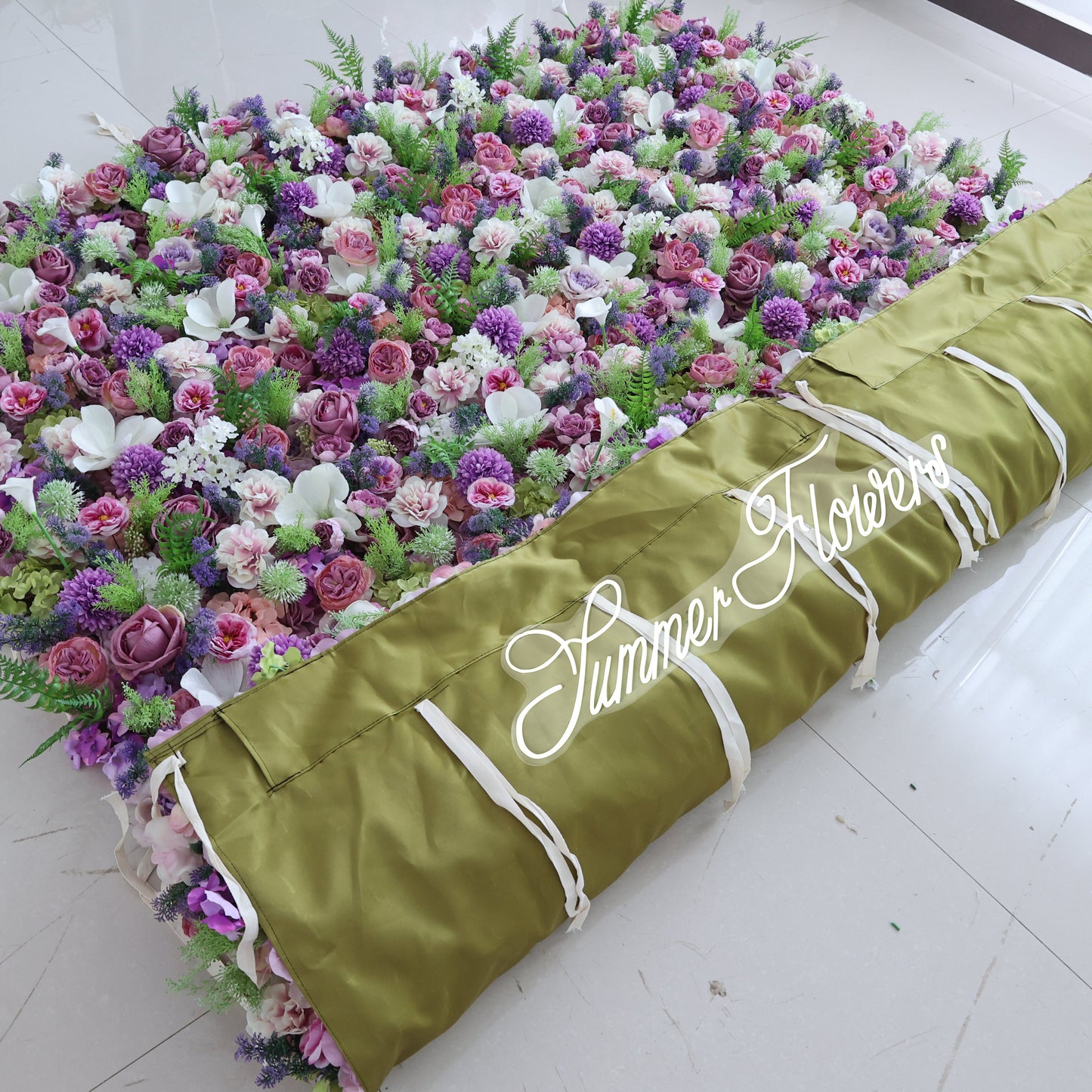Summer Flower CB-472 8ft*8ft Cloth Back Artificial Flower Wall Roll up Fabric background