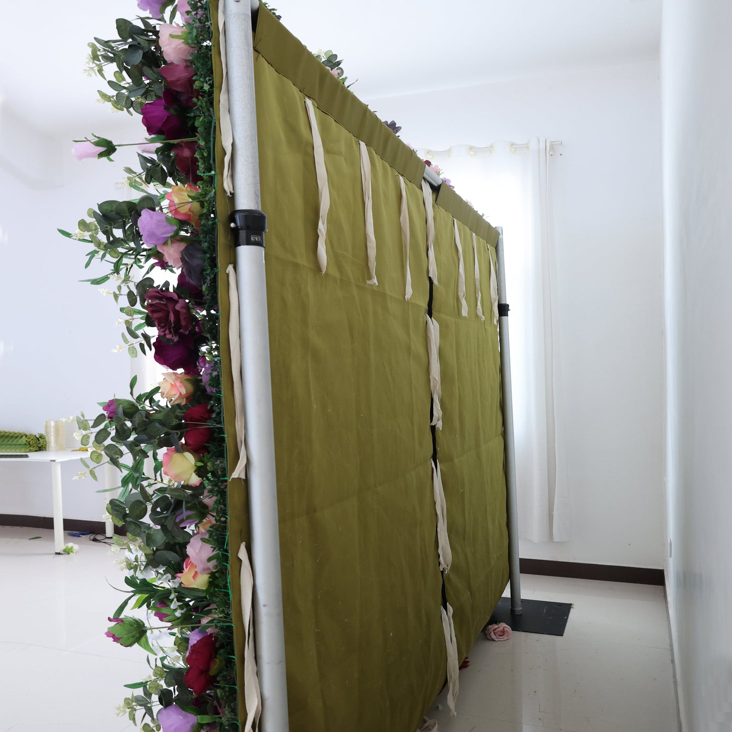 Summer Flower CB-469 8ft*8ft Cloth Back Artificial Flower Wall Roll up Fabric background
