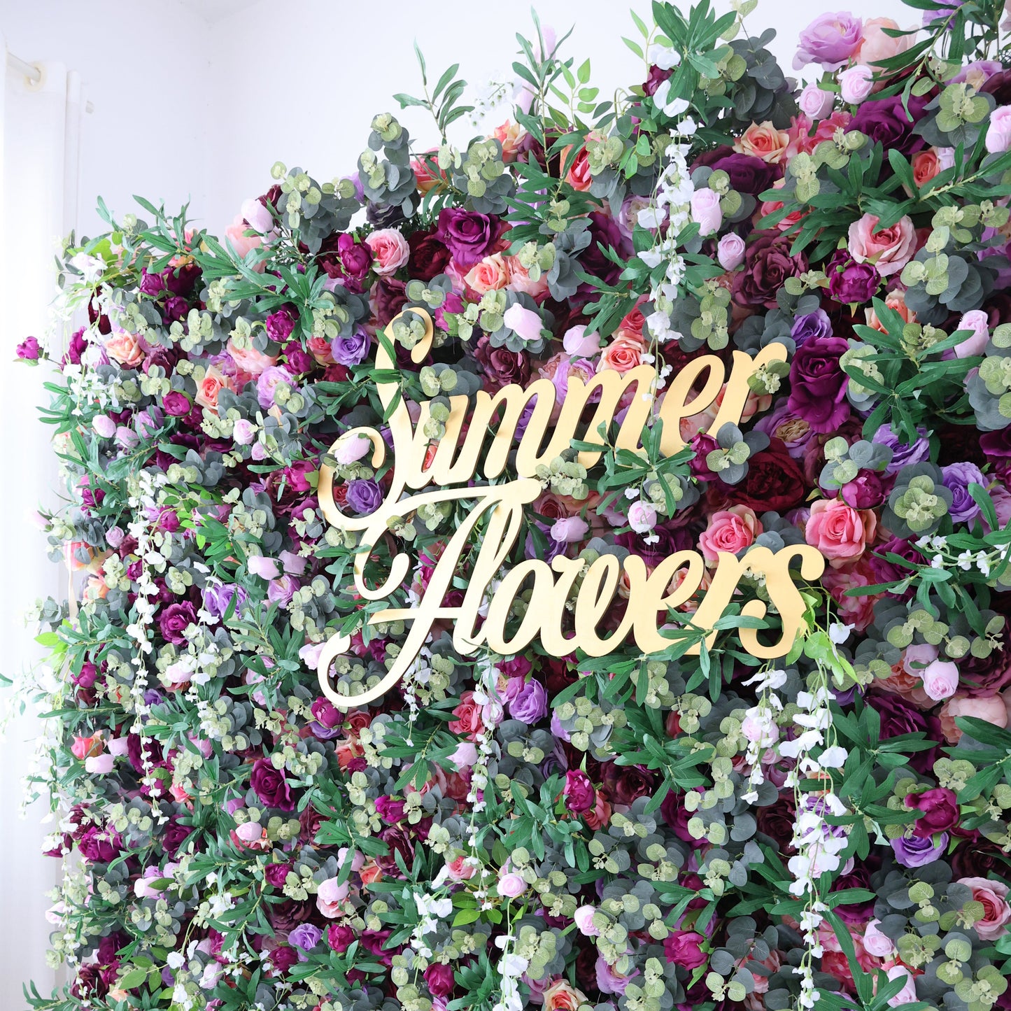 Summer Flower CB-469 8ft*8ft Cloth Back Artificial Flower Wall Roll up Fabric background
