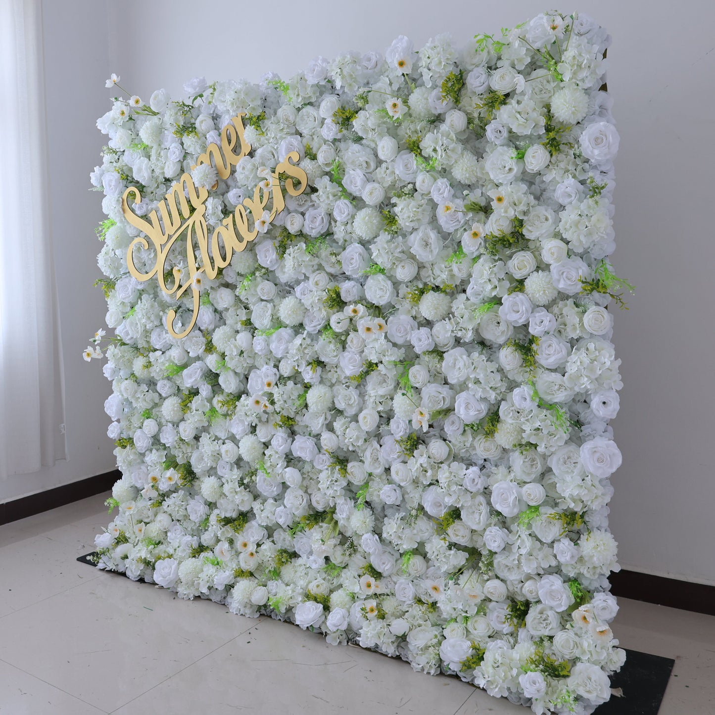 Summer Flower CB-470 8ft*8ft Cloth Back Artificial Flower Wall Roll up Fabric background