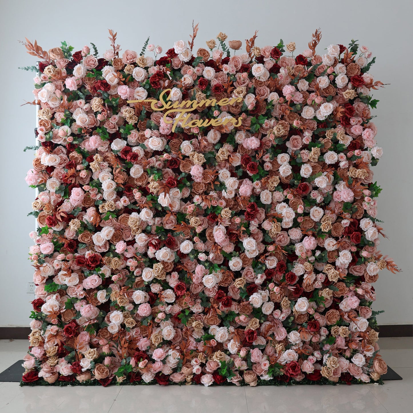 Summer Flower CB-405 8ft*8ft Cloth Back Artificial Flower Wall Roll up Fabric background