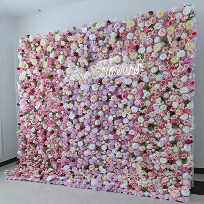 Summer Flower CB-454 8ft*8ft Cloth Back Artificial Flower Wall Roll up Fabric background