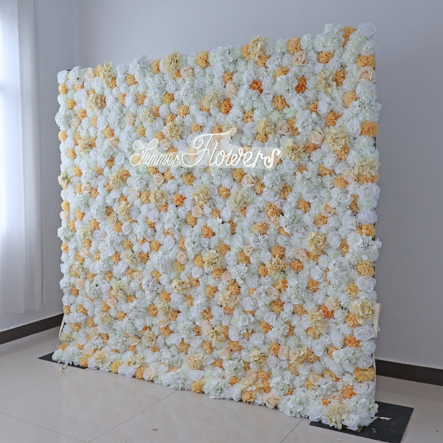 Summer Flower CB-479 8ft*8ft Cloth Back Artificial Flower Wall Roll up Fabric background