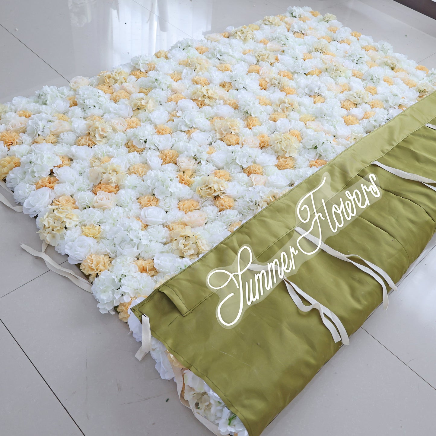 Summer Flower CB-479 8ft*8ft Cloth Back Artificial Flower Wall Roll up Fabric background