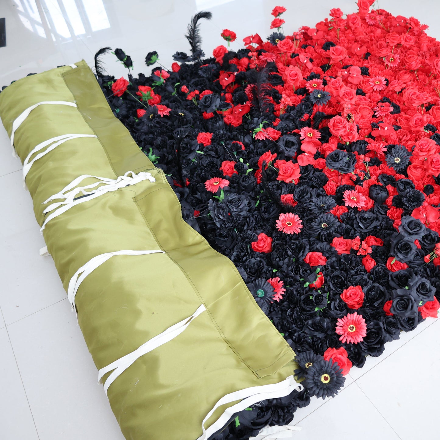 Summer Flower CB-481 8ft*8ft Cloth Back Artificial Flower Wall Roll up Fabric background