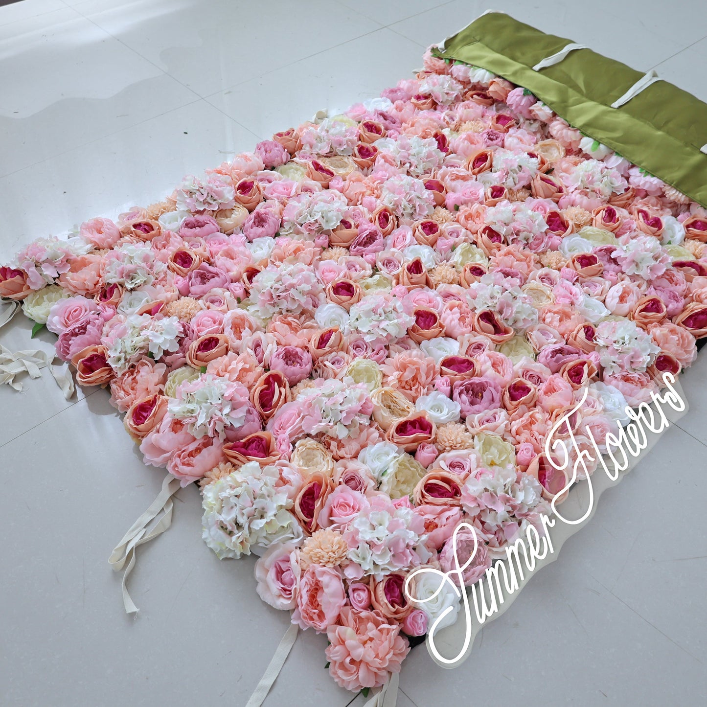 Summer Flower CB-359 8ft*8ft Cloth Back Artificial Flower Wall Roll up Fabric background