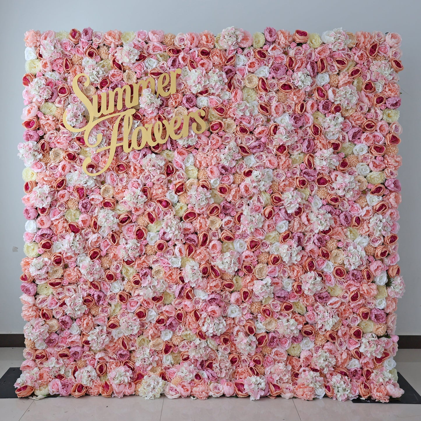 Summer Flower CB-359 8ft*8ft Cloth Back Artificial Flower Wall Roll up Fabric background
