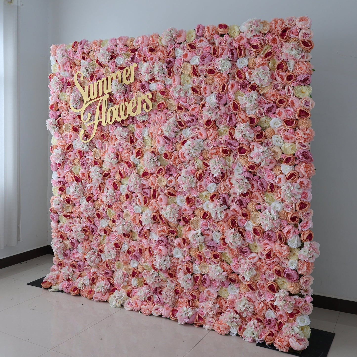 Summer Flower CB-359 8ft*8ft Cloth Back Artificial Flower Wall Roll up Fabric background