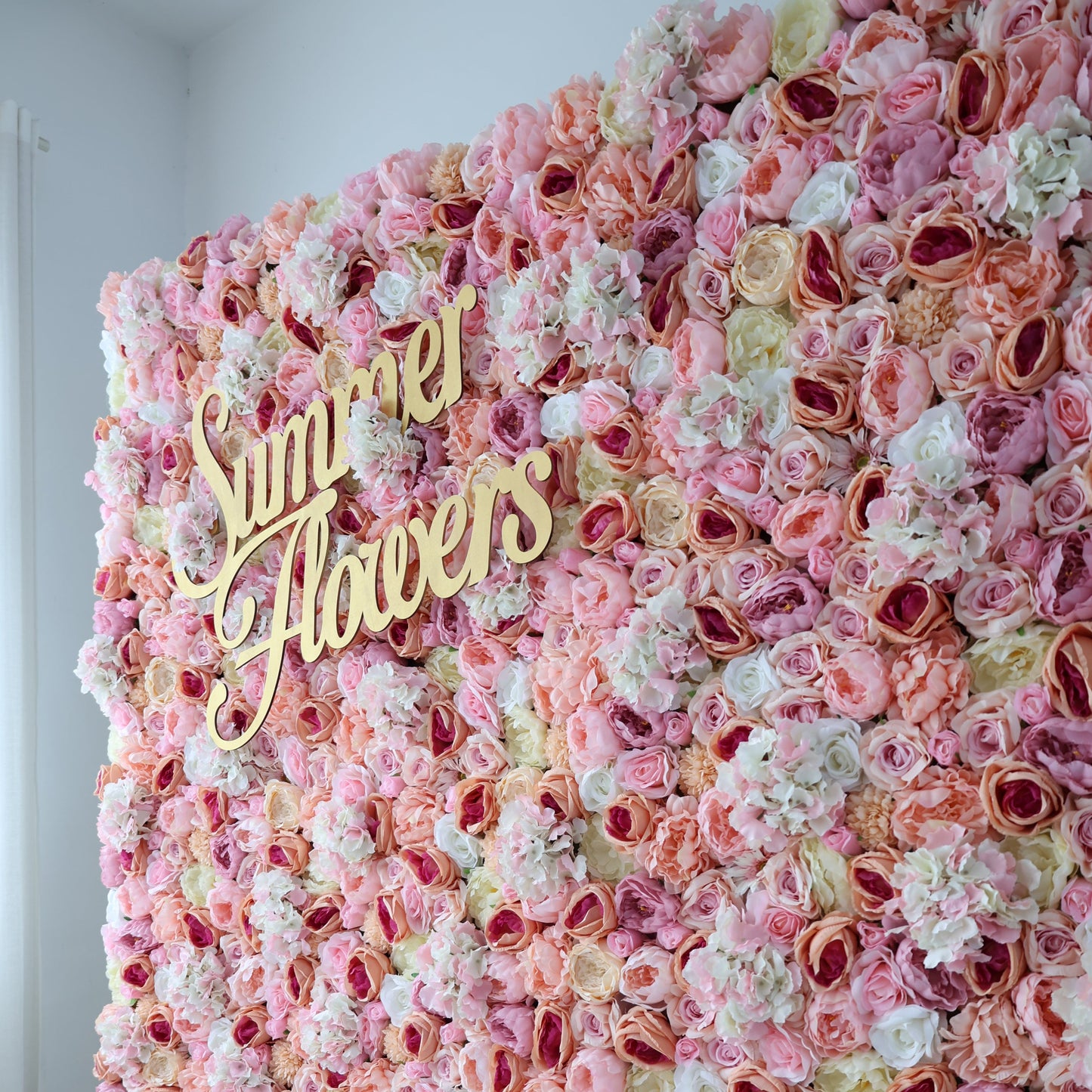 Summer Flower CB-359 8ft*8ft Cloth Back Artificial Flower Wall Roll up Fabric background