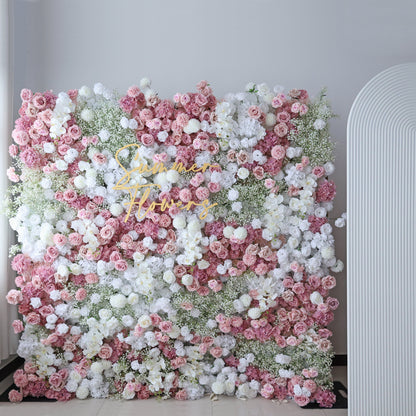 Summer Flower CB-418 8ft*8ft Cloth Back Artificial Flower Wall Roll up Fabric background