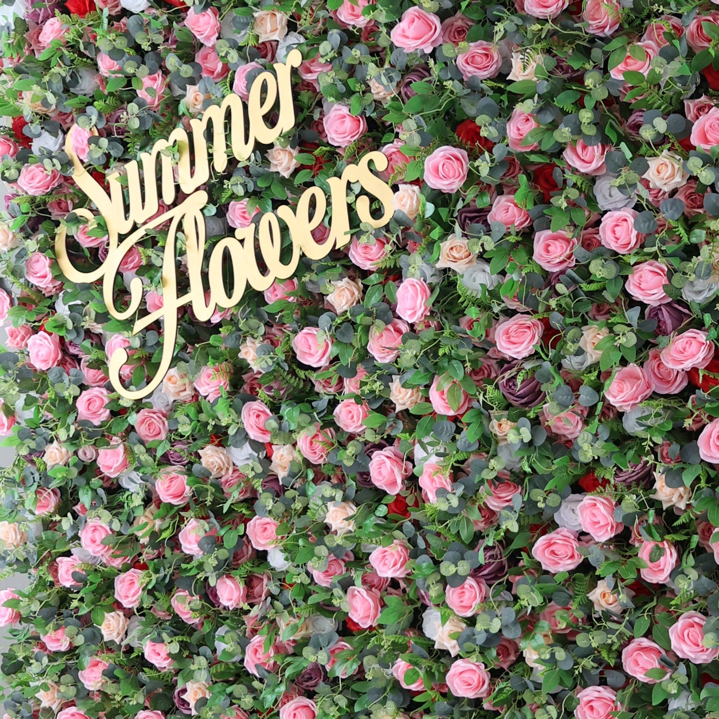 Summer Flower CB-485 8ft*8ft Cloth Back Artificial Flower Wall Roll up Fabric background