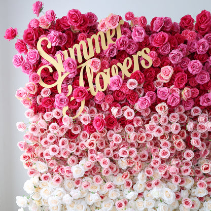 Summer Flower CB-372-2 8ft*8ft Cloth Back Artificial Flower Wall Roll up Fabric background