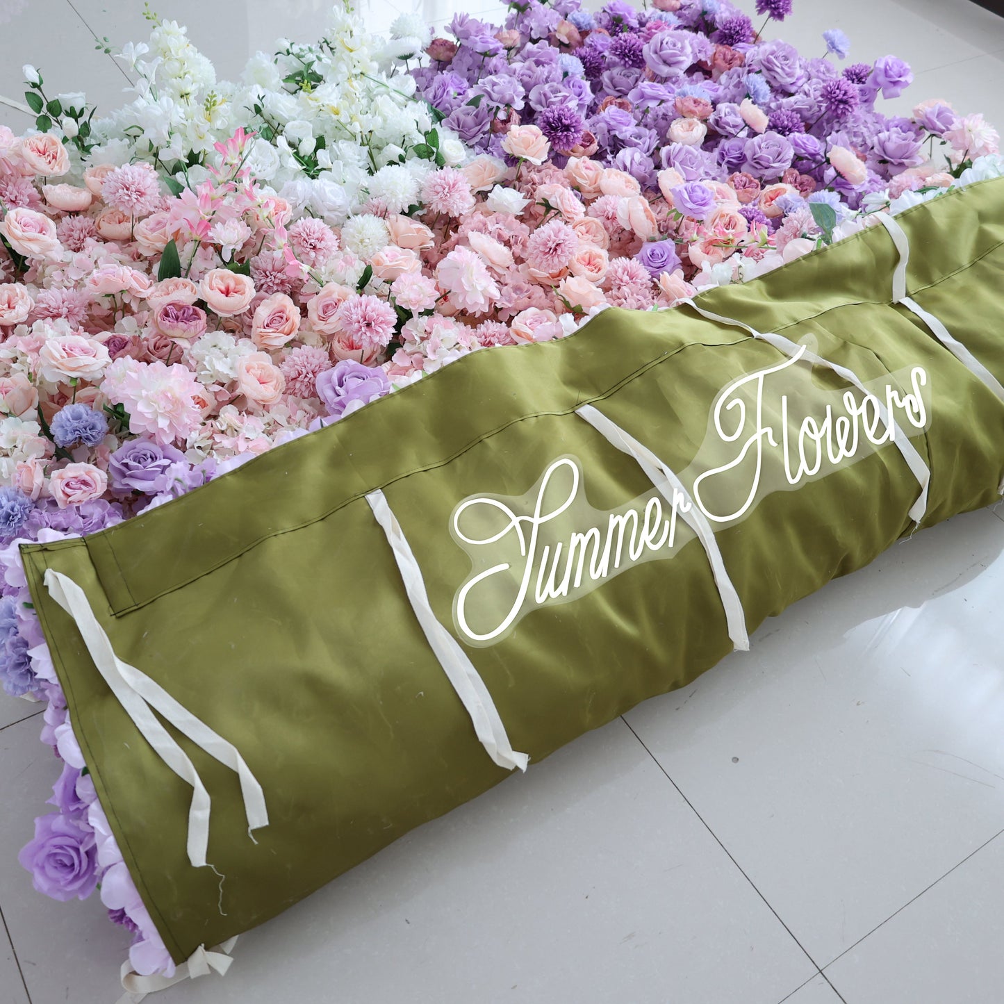 Summer Flower CB-483 8ft*8ft Cloth Back Artificial Flower Wall Roll up Fabric background