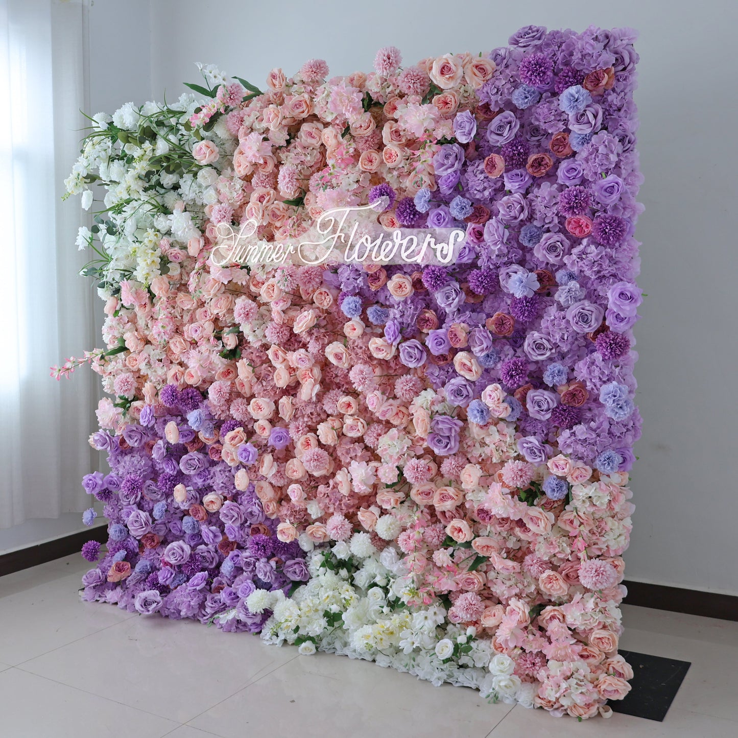 Summer Flower CB-483 8ft*8ft Cloth Back Artificial Flower Wall Roll up Fabric background