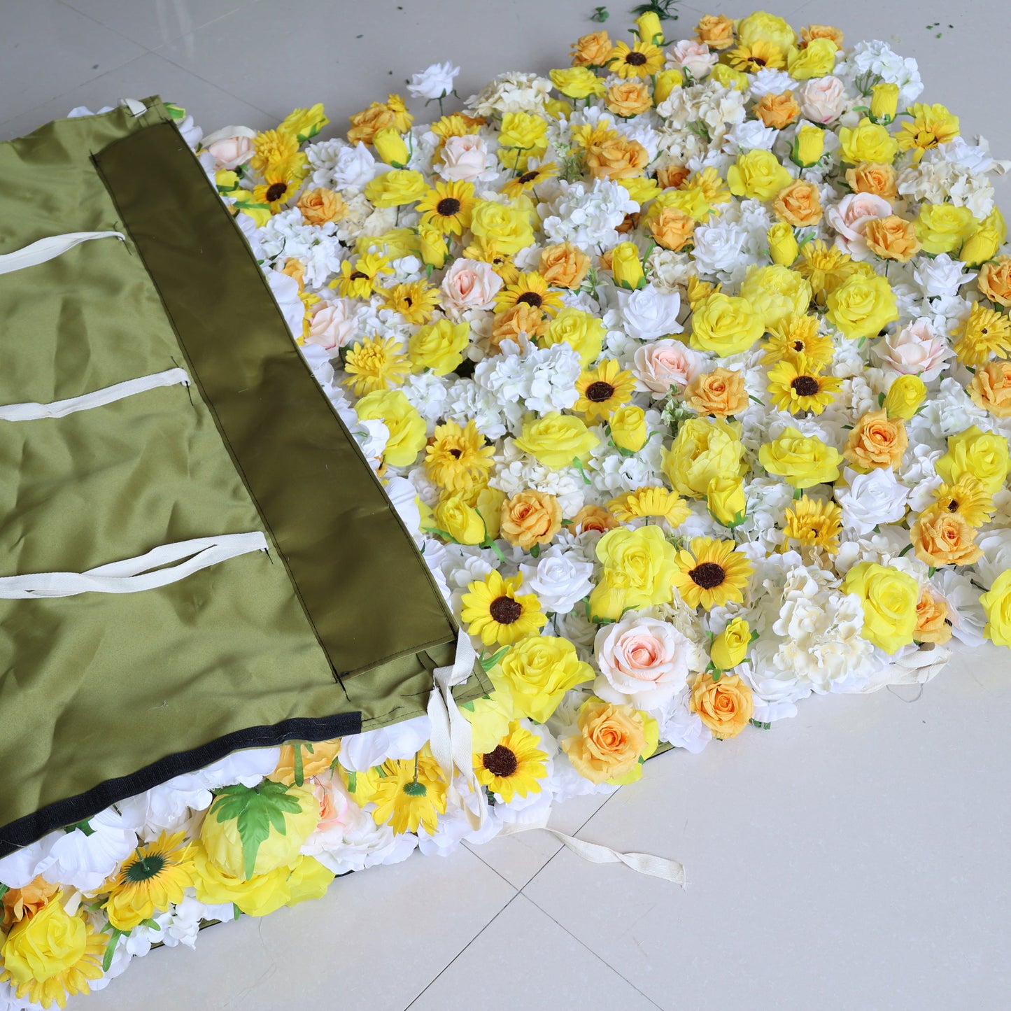 Summer Flower CB-427 8ft*8ft Cloth Back Artificial Flower Wall Roll up Fabric background