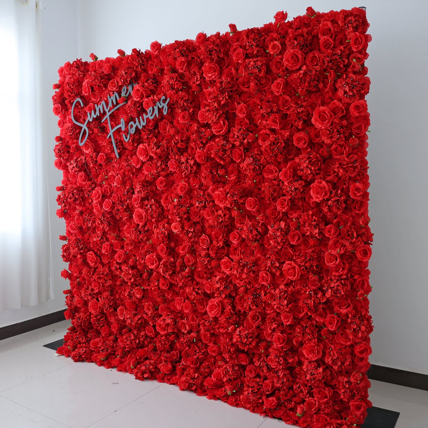 Summer Flower CB-157-3 8ft*8ft Cloth Back Artificial Flower Wall Roll up Fabric background