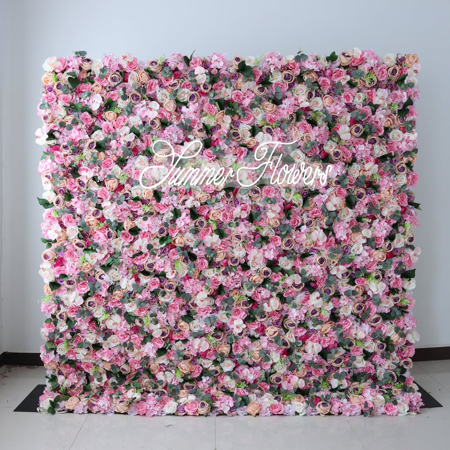 Summer Flower CB-430 8ft*8ft Cloth Back Artificial Flower Wall Roll up Fabric background