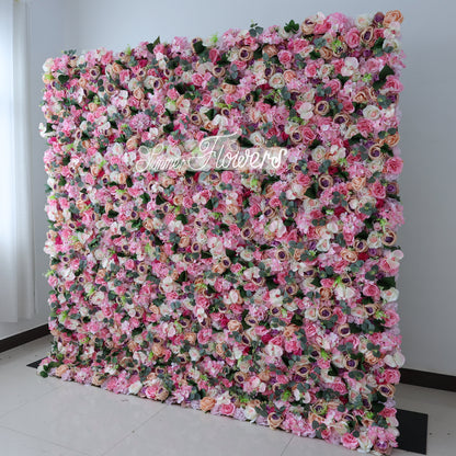 Summer Flower CB-430 8ft*8ft Cloth Back Artificial Flower Wall Roll up Fabric background