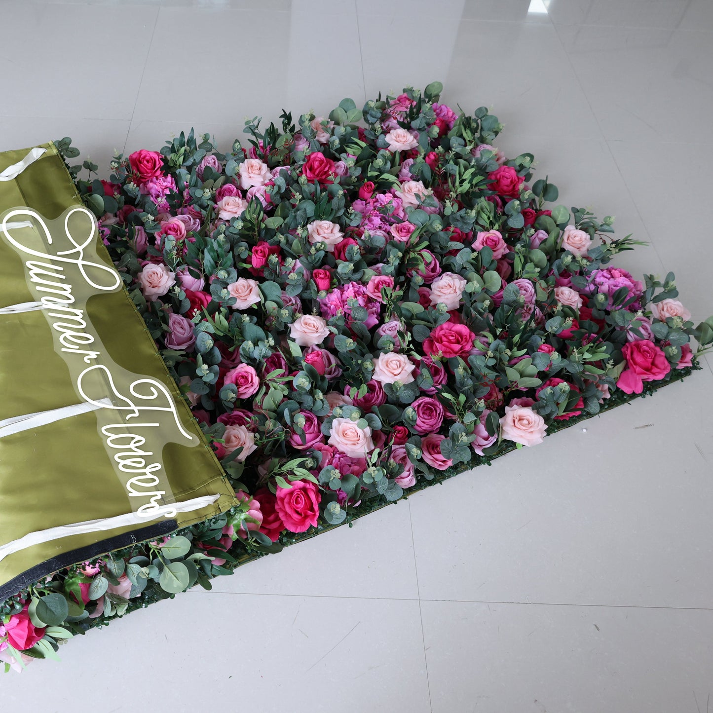 Summer Flower CB-362 8ft*8ft Cloth Back Artificial Flower Wall Roll up Fabric background