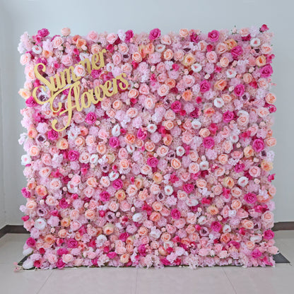 Summer Flower CB-495 8ft*8ft Cloth Back Artificial Flower Wall Roll up Fabric background