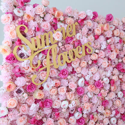 Summer Flower CB-495 8ft*8ft Cloth Back Artificial Flower Wall Roll up Fabric background