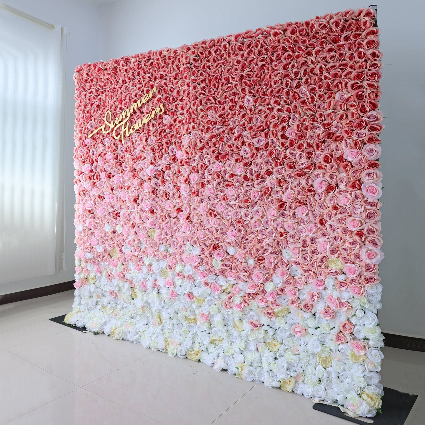 Summer Flower CB-440 8ft*8ft Cloth Back Artificial Flower Wall Roll up Fabric background