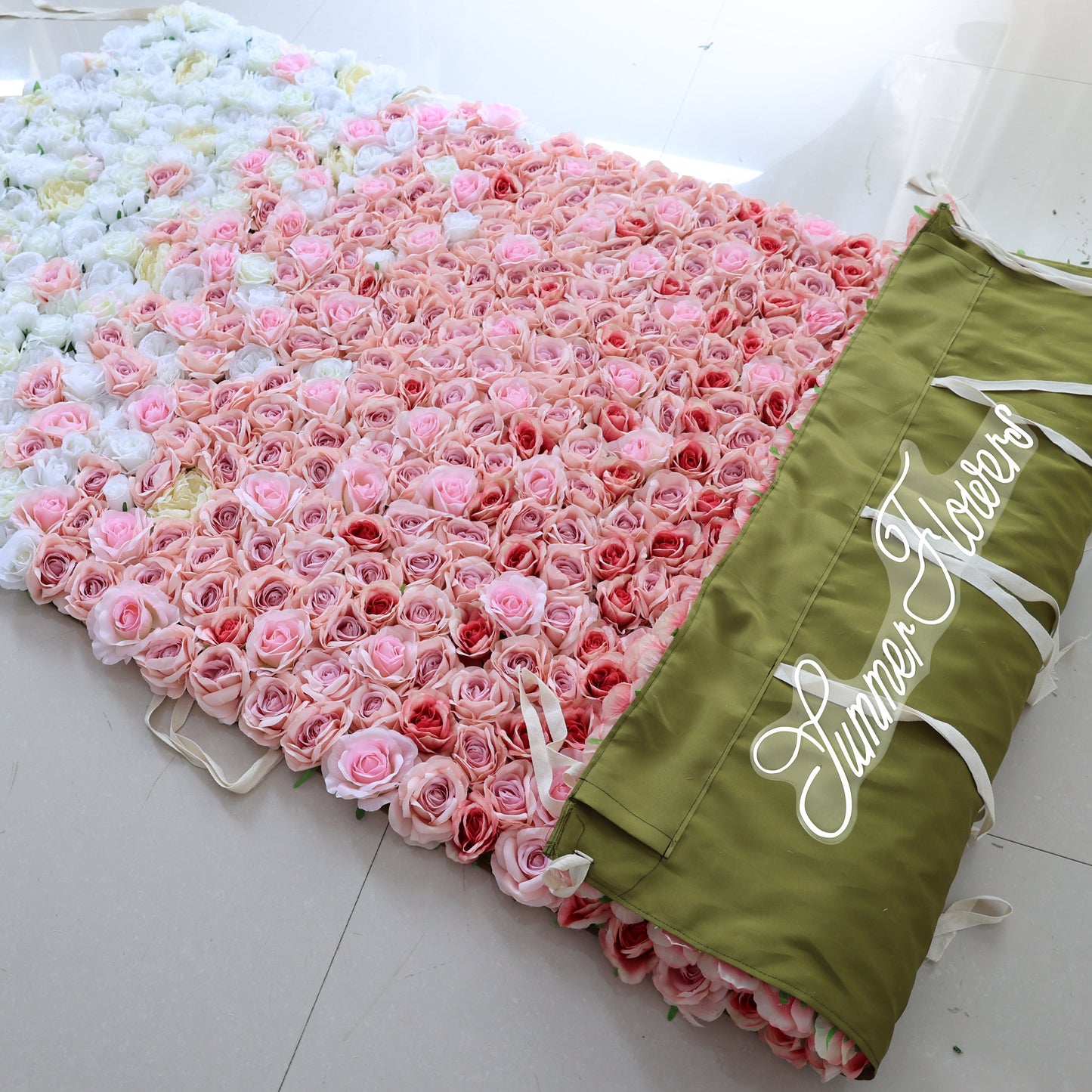 Summer Flower CB-440 8ft*8ft Cloth Back Artificial Flower Wall Roll up Fabric background