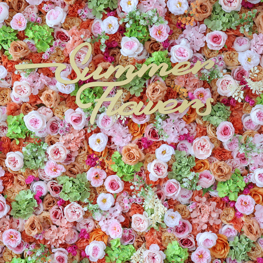 Summer Flower CB-438 8ft*8ft Cloth Back Artificial Flower Wall Roll up Fabric background