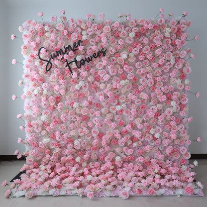 Summer Flower CB-437 8ft*8ft Cloth Back Artificial Flower Wall Roll up Fabric background