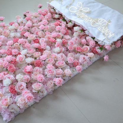 Summer Flower CB-437 8ft*8ft Cloth Back Artificial Flower Wall Roll up Fabric background