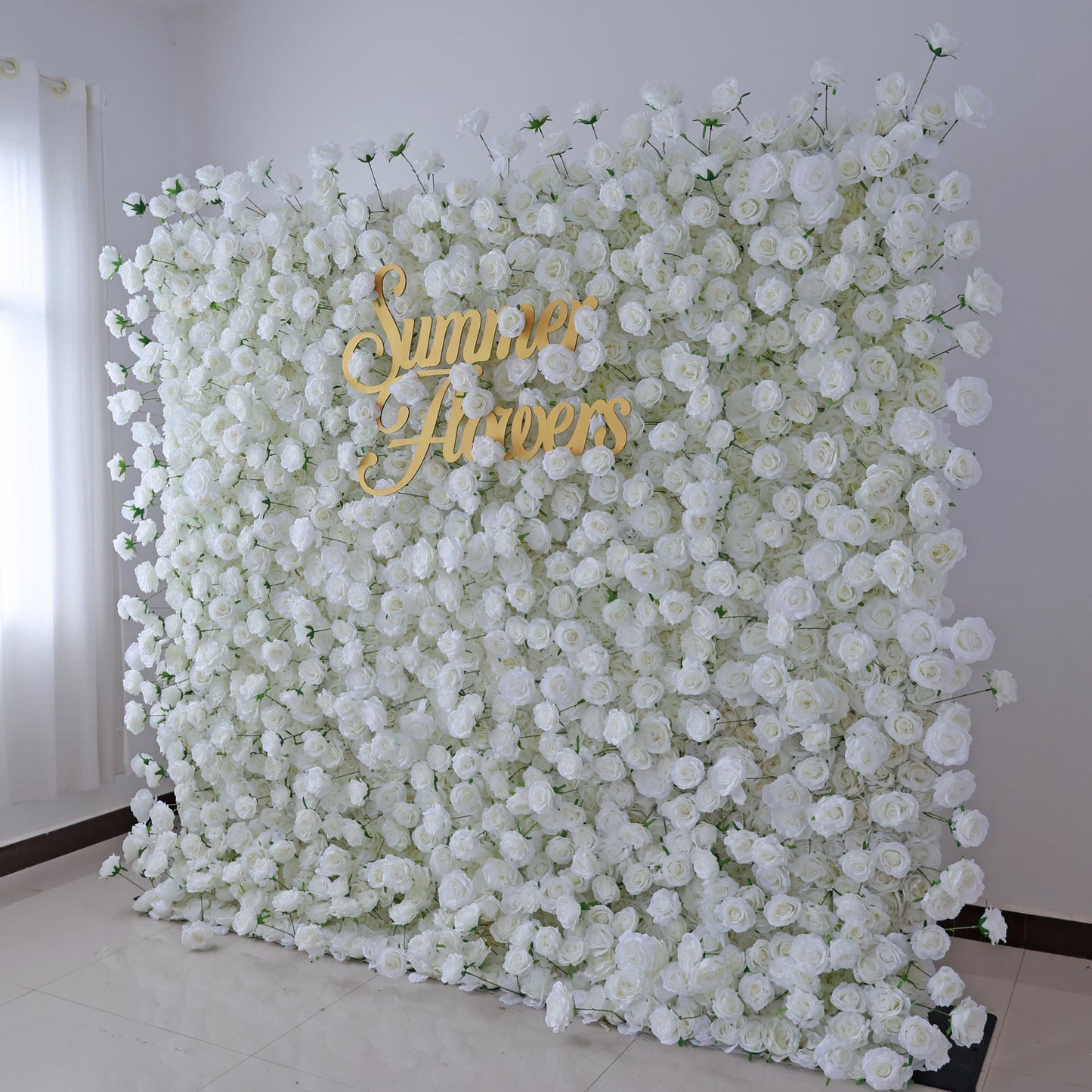 Summer Flower CB-404-2 8ft*8ft Cloth Back Artificial Flower Wall Roll up Fabric background