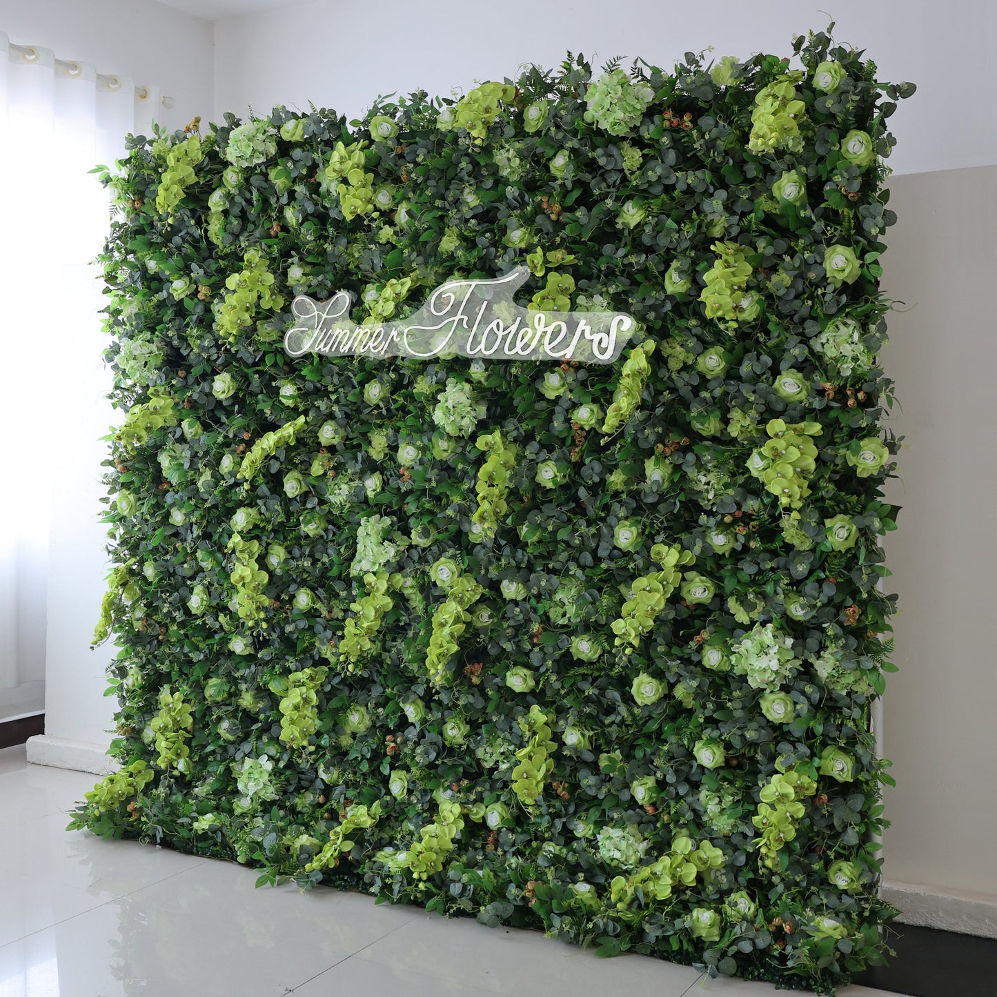Summer Flower CB-368 8ft*8ft Cloth Back Artificial Flower Wall Roll up Fabric background