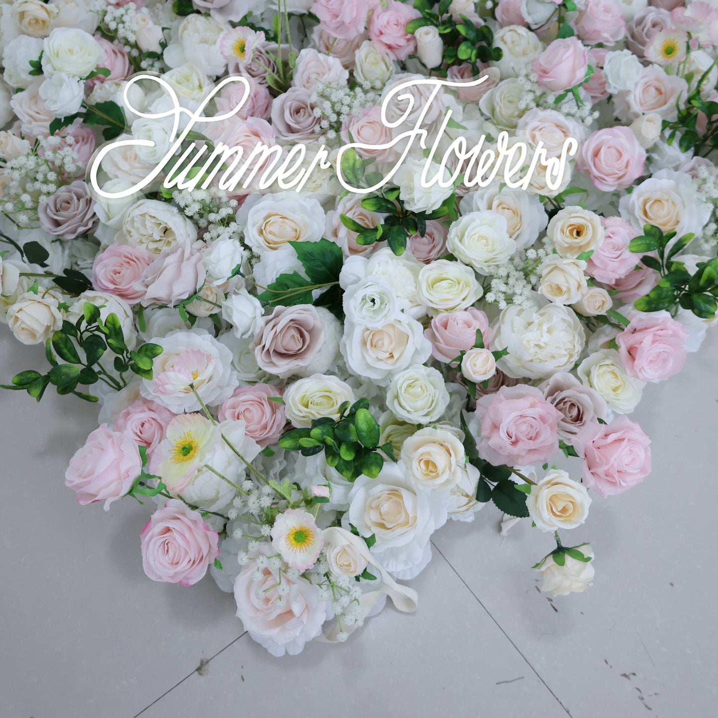 Summer Flower CB-443 8ft*8ft Cloth Back Artificial Flower Wall Roll up Fabric background