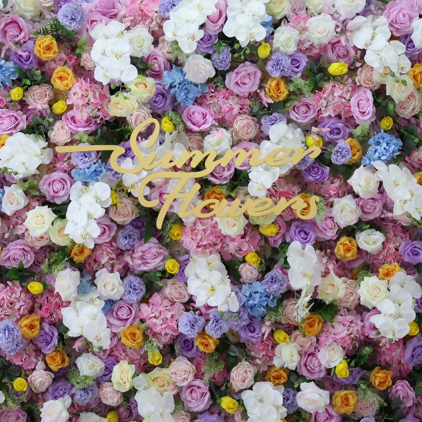 Summer Flower CB-444 8ft*8ft Cloth Back Artificial Flower Wall Roll up Fabric background
