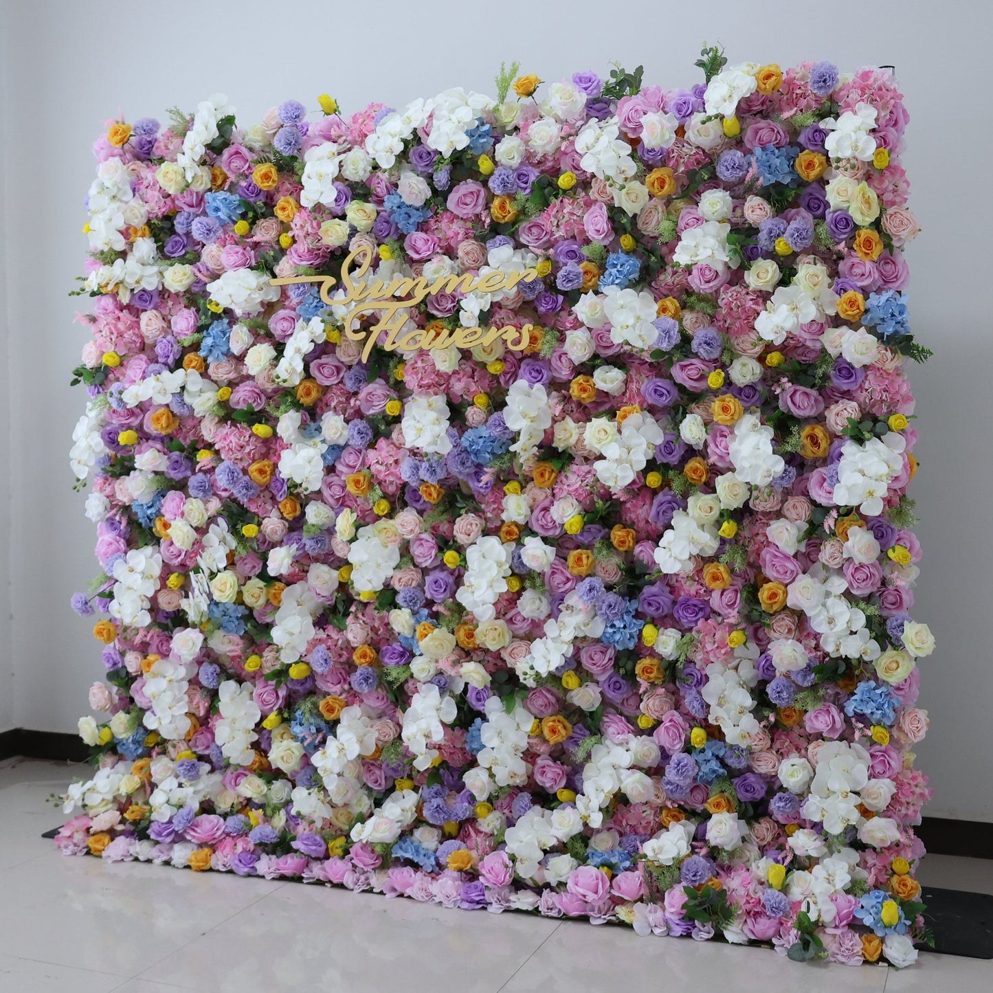 Summer Flower CB-444 8ft*8ft Cloth Back Artificial Flower Wall Roll up Fabric background