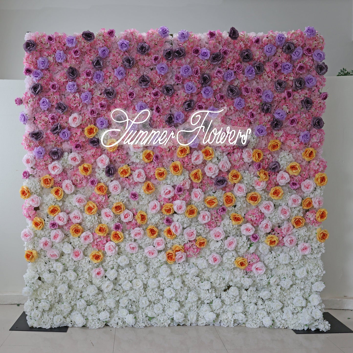 Summer Flower CB-390 8ft*8ft Cloth Back Artificial Flower Wall Roll up Fabric background