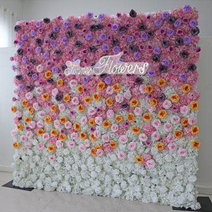Summer Flower CB-390 8ft*8ft Cloth Back Artificial Flower Wall Roll up Fabric background