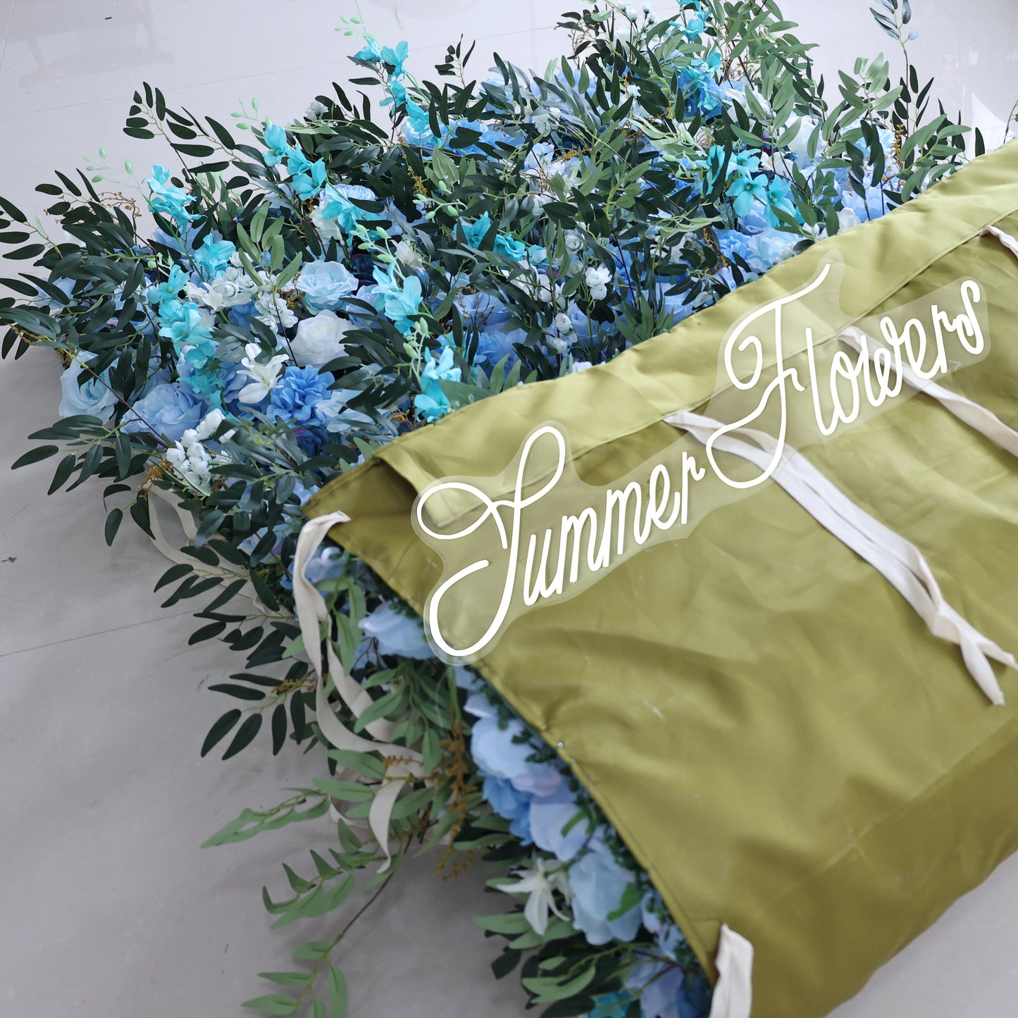 Summer Flower CB-389-2 8ft*8ft Cloth Back Artificial Flower Wall Roll up Fabric background
