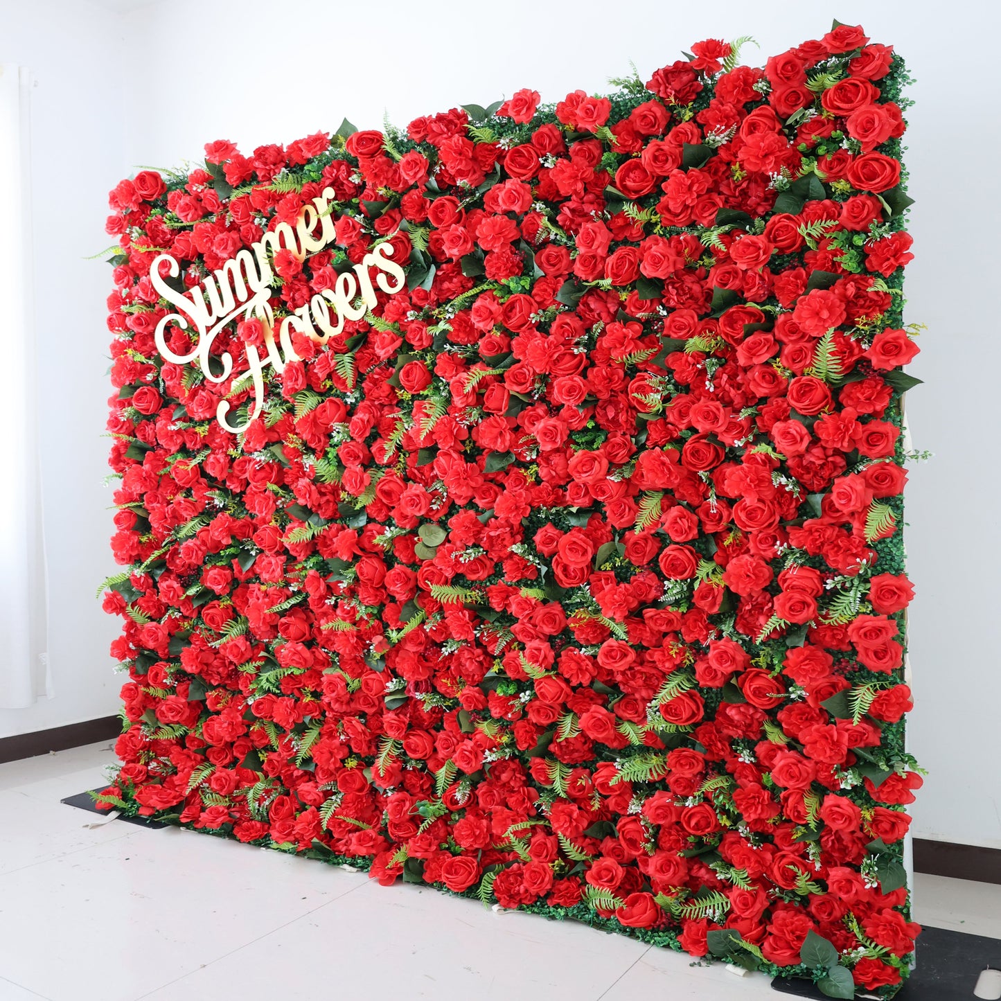 Summer Flower CB-448 8ft*8ft Cloth Back Artificial Flower Wall Roll up Fabric background