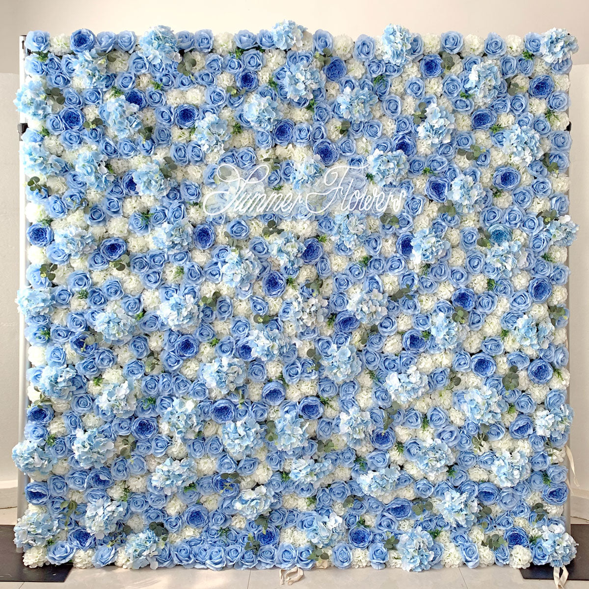 Summer Flower:CB-067 8ft*8ft Cloth Back Artificial Flower Wall Backdrop