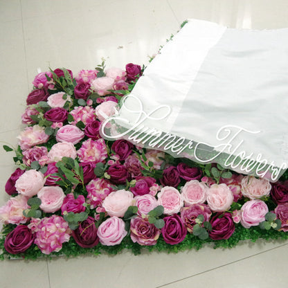 Summer Flower:CB-068 8ft*8ft Cloth Back Artificial Flower Wall Backdrop