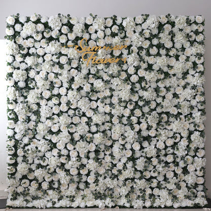 Summer Flower:CB-123 8ft*8ft Cloth Back Artificial Flower Wall Backdrop