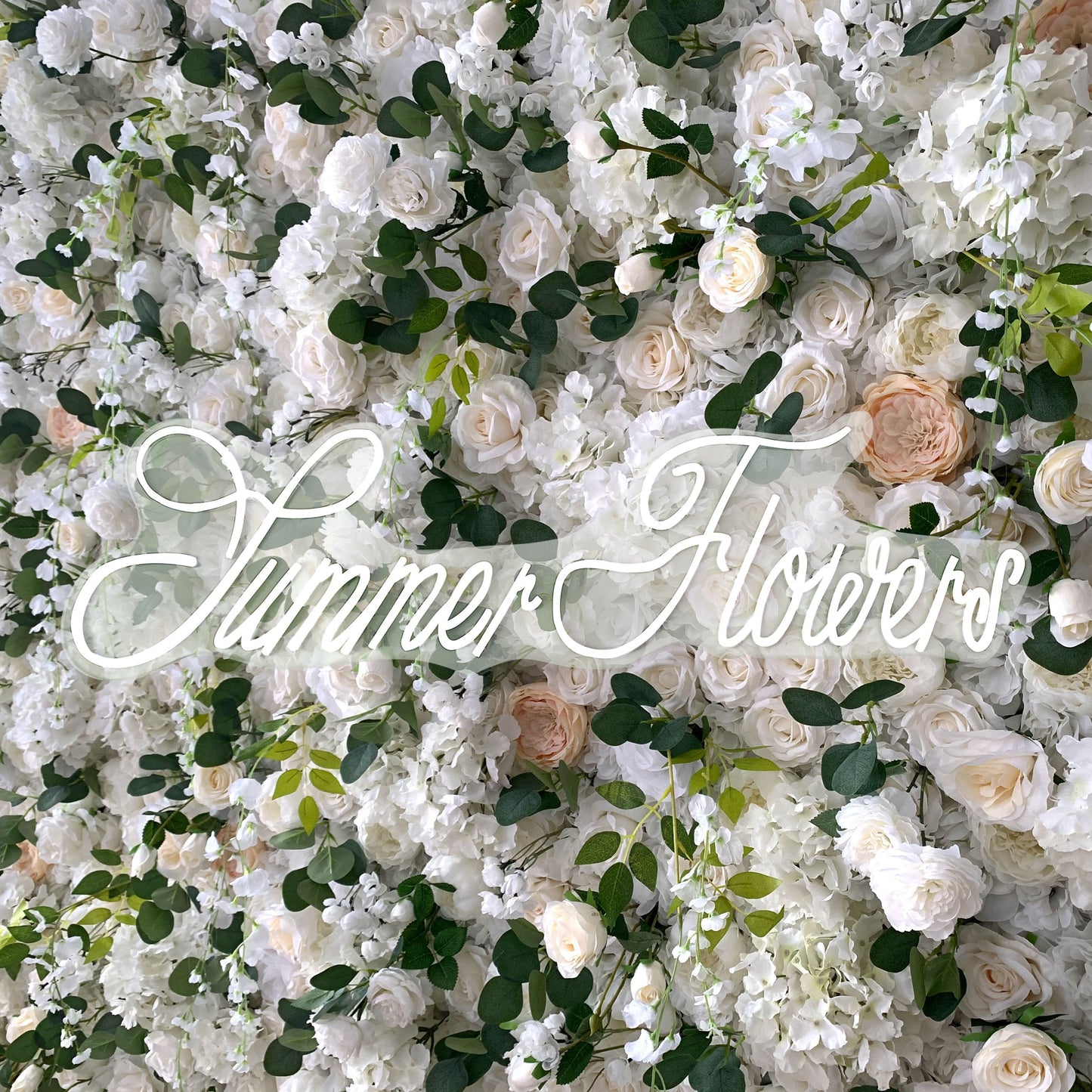 Summer Flower:CB-150 8ft*8ft Cloth Back Artificial Flower Wall Backdrop