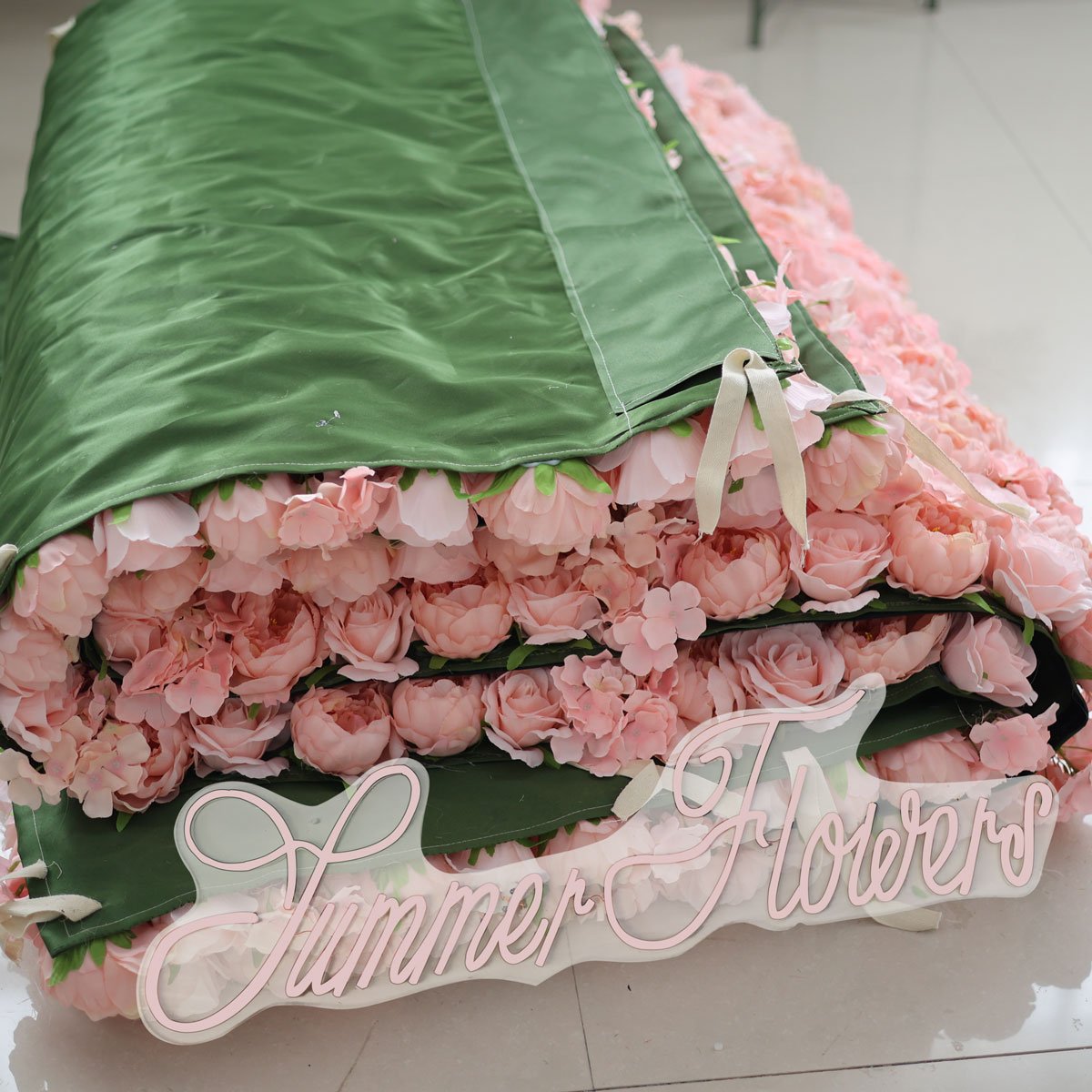 Summer Flower:CB-150 8ft*8ft Cloth Back Artificial Flower Wall Backdrop